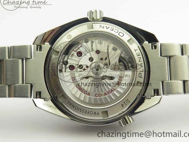 0321 Sleek Planet Ocean Professional Ceramic Bezel 42mm 1:1 MK Best Edition Silver Markers On SS Bracelet A 8085